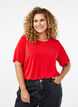 T-shirt van Tencel ™ Modal met ronde hals, Rood, Model image number 0