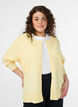 Cardigan en maille fine avec col rond, Jaune clair, Model image number 0