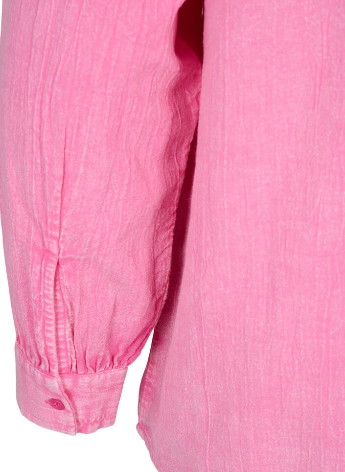 Denim overhemd in effen kleur, Pink Power, Packshot image number 3