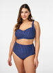 Gewatteerde bikinitop met print, Blauw, Model image number 1