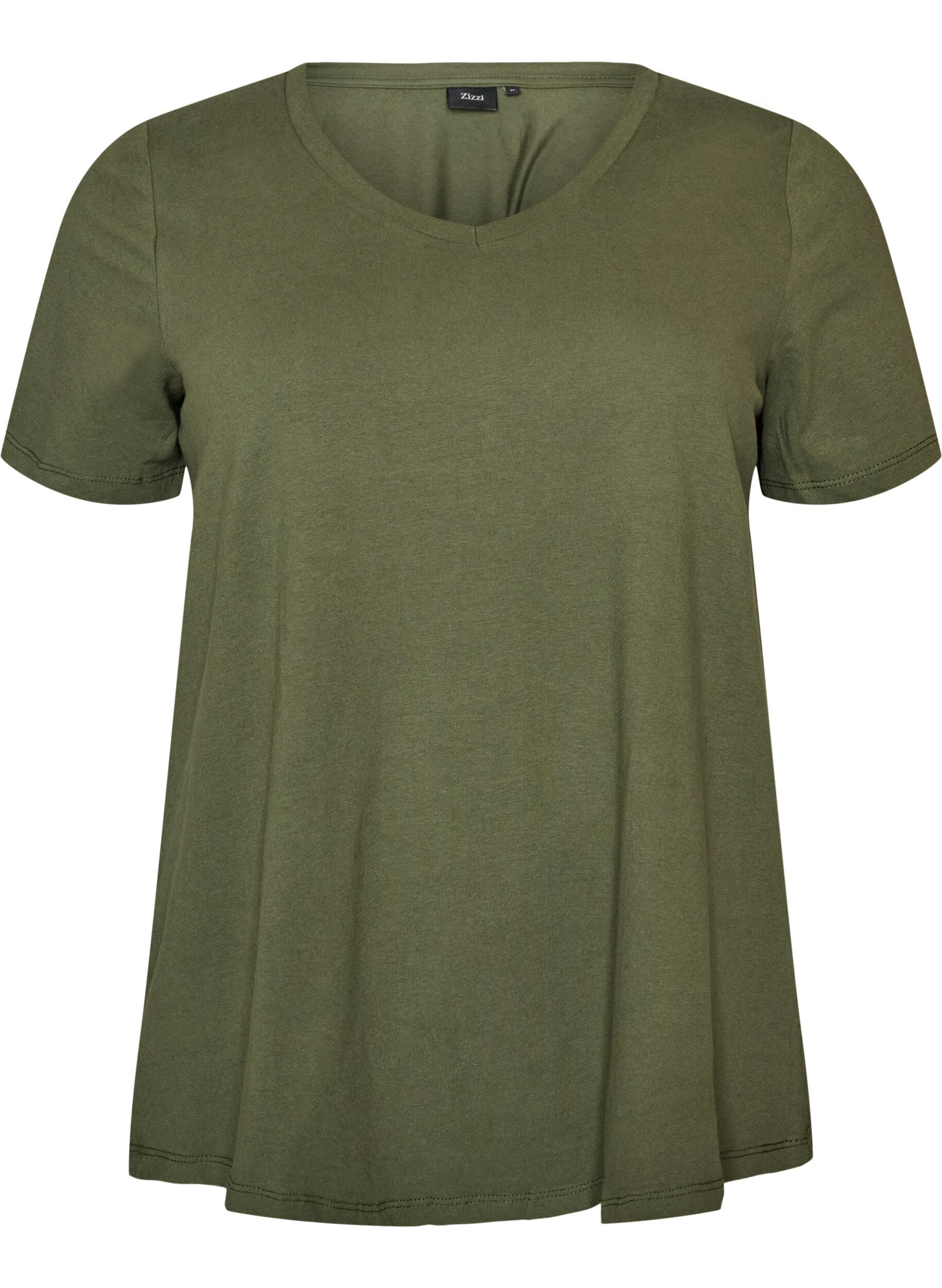 Effen basic T-shirt van katoen