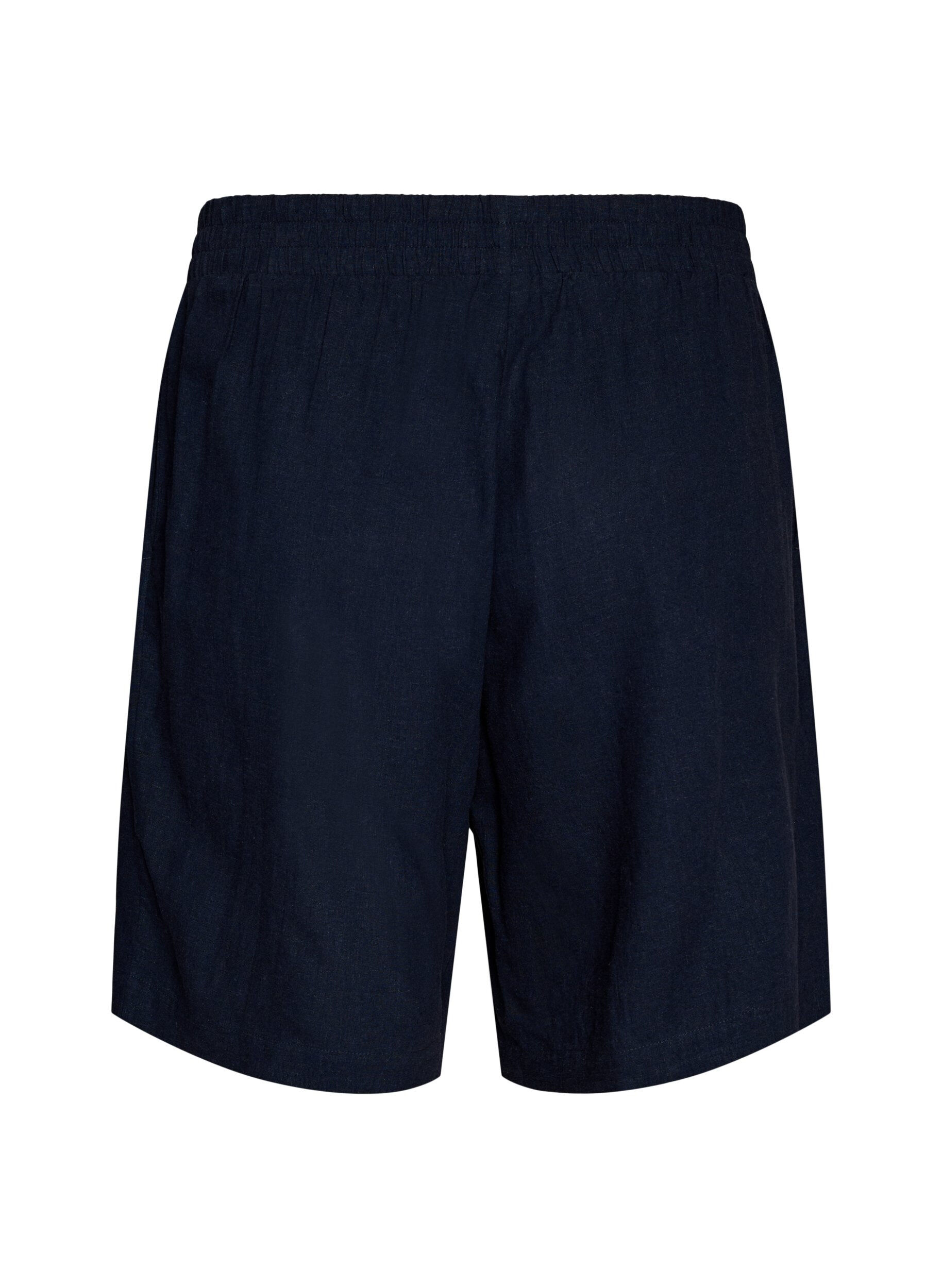 ZizziShorts met hoge taille in linnen en viscose, Blauw, Packshot image number 1