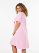 Nachtjapon met korte mouw van biologisch katoen, Roze, Model image number 2