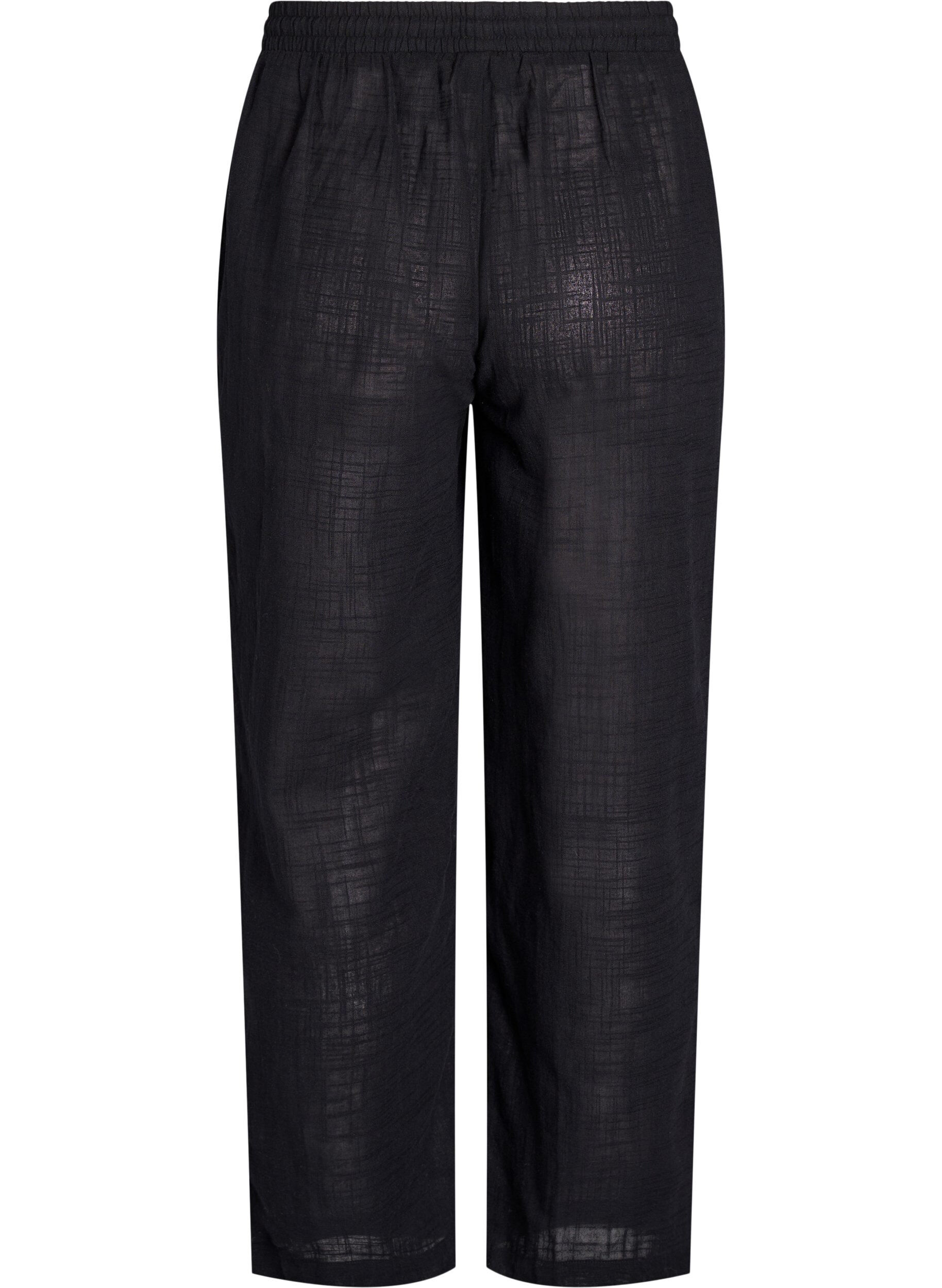 ZizziBroek met rechte pijpen en een hoge taille, Zwart, Packshot image number 1