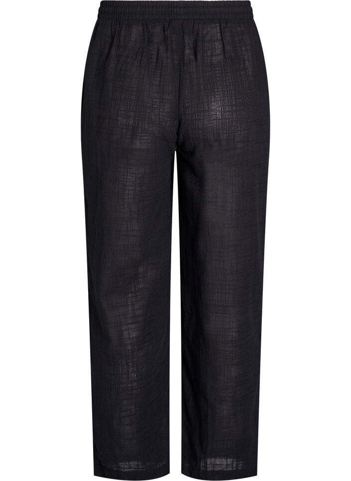 Broek met rechte pijpen en een hoge taille, Zwart, Packshot image number 1