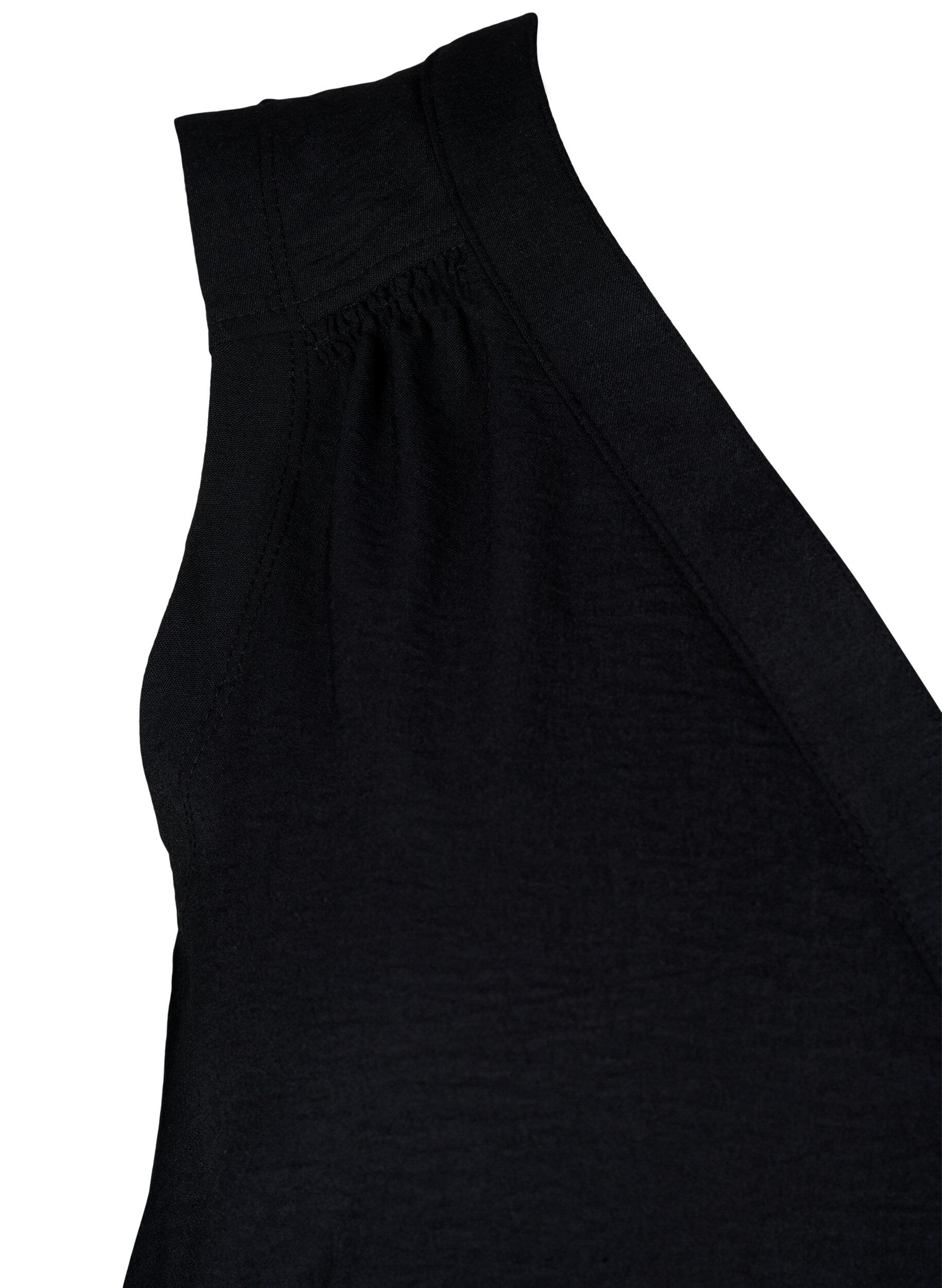 ZizziMouwloze top met kreukeffecten, Zwart, Packshot image number 3
