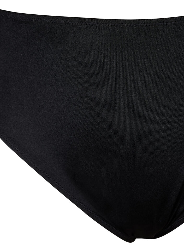 Effen bikinibroekje met normale taille, Black, Packshot