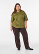 T-shirt met gedrapeerd detail, Groen, Model image number 1