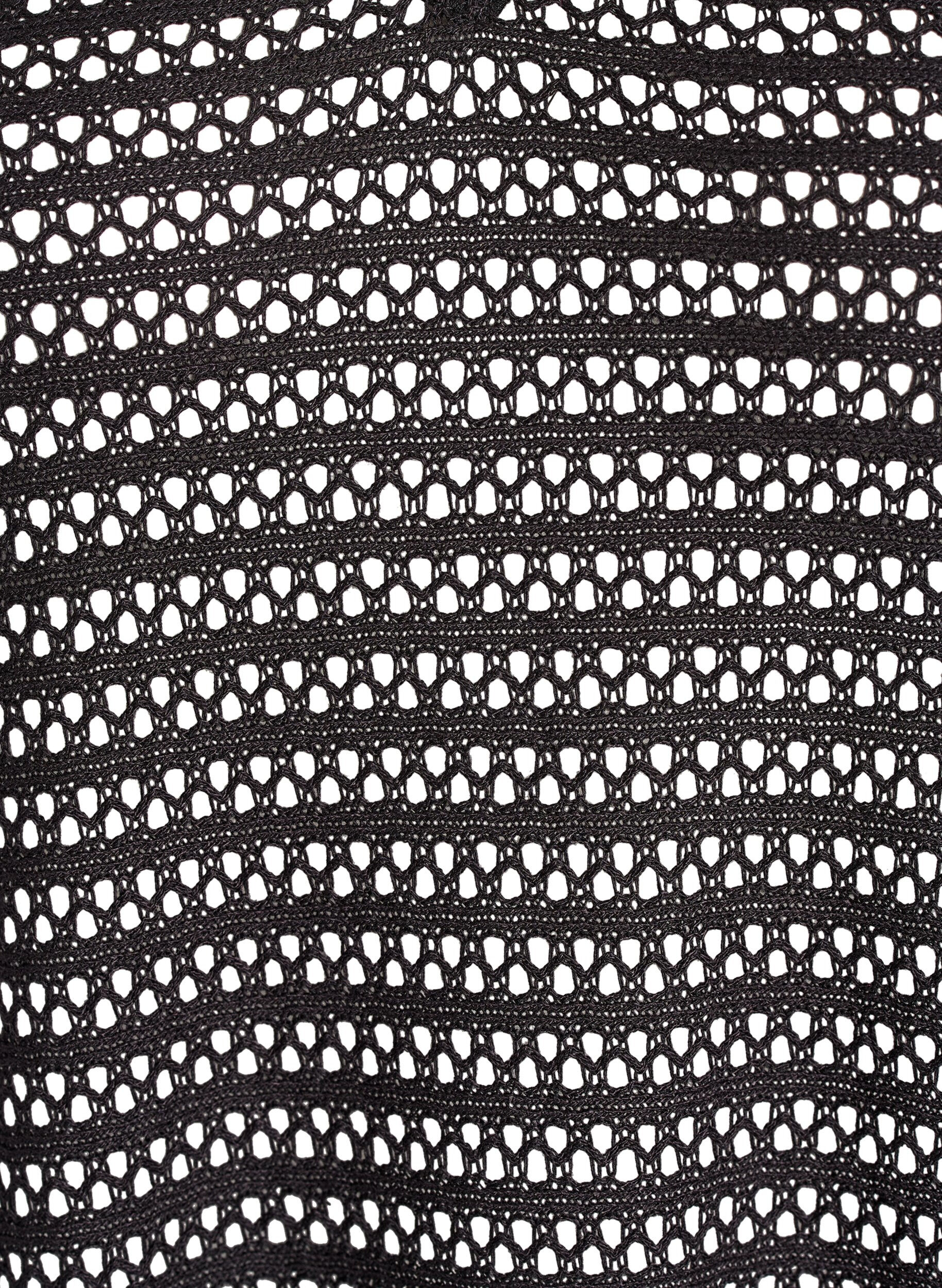 ZizziStrandjurk zonder mouwen met oogjesborduurwerk en zijsplitten, Zwart, Packshot image number 2