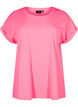 T-shirt van katoen in neon kleur, Roze, Packshot image number 0