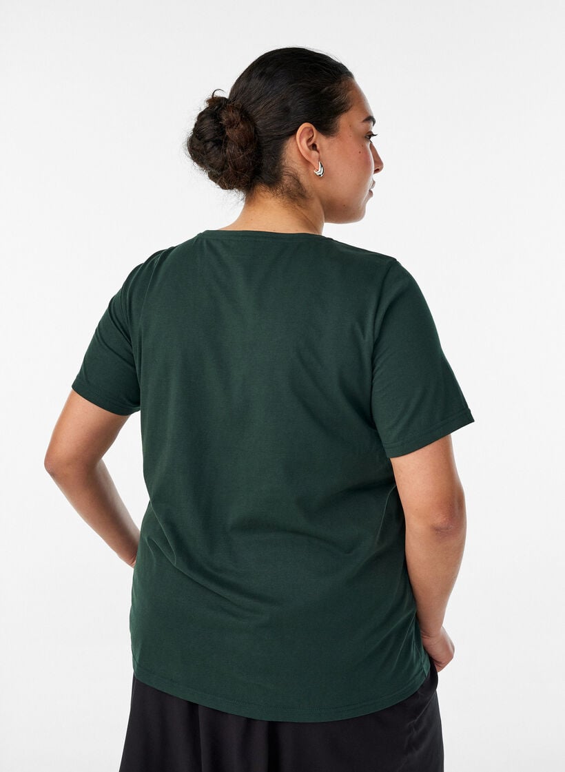 T-shirt met motief, Groen, Model image number 2