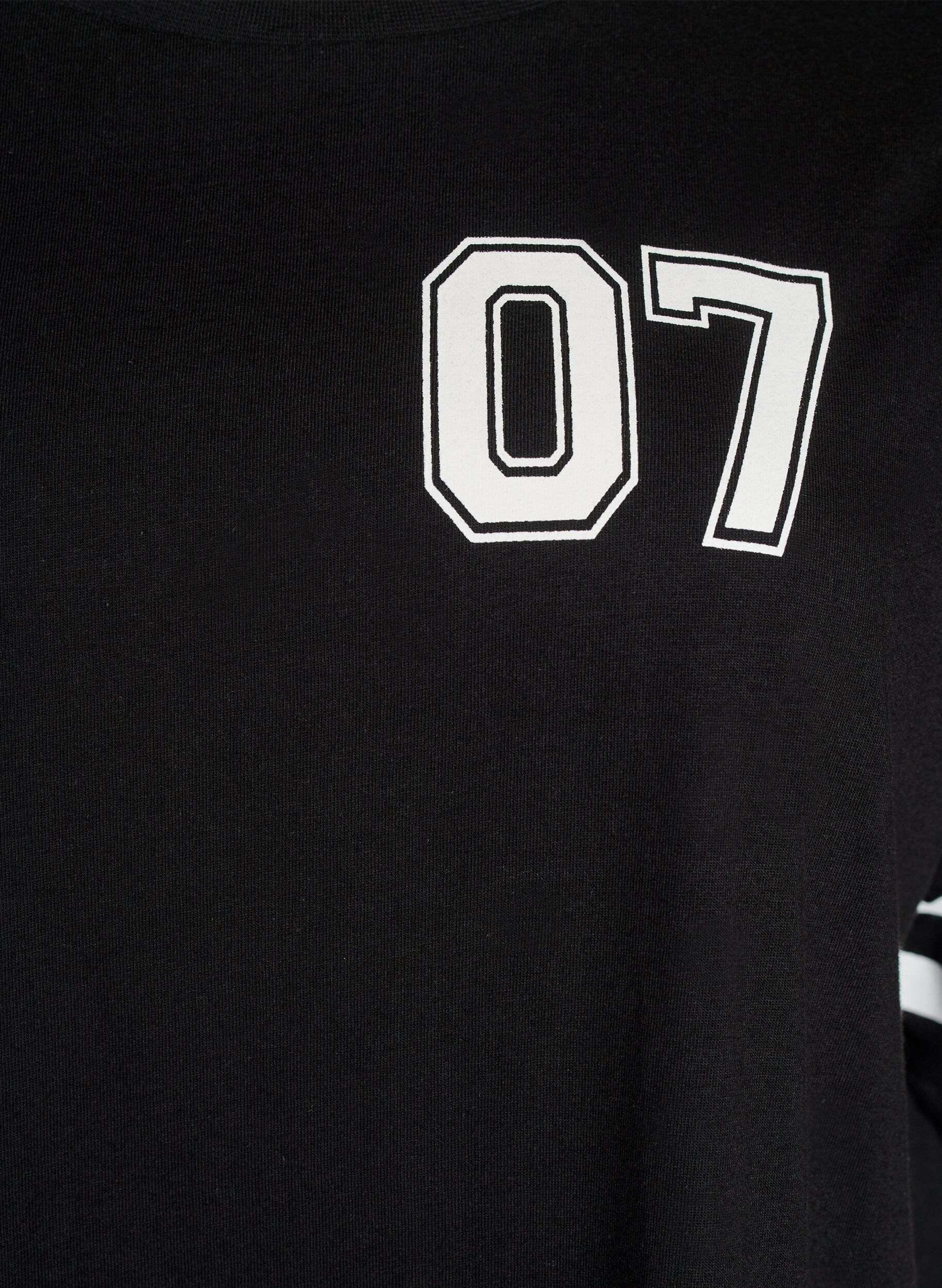 ZizziKort T-shirtjurkje met sportieve details, Zwart, Packshot image number 2