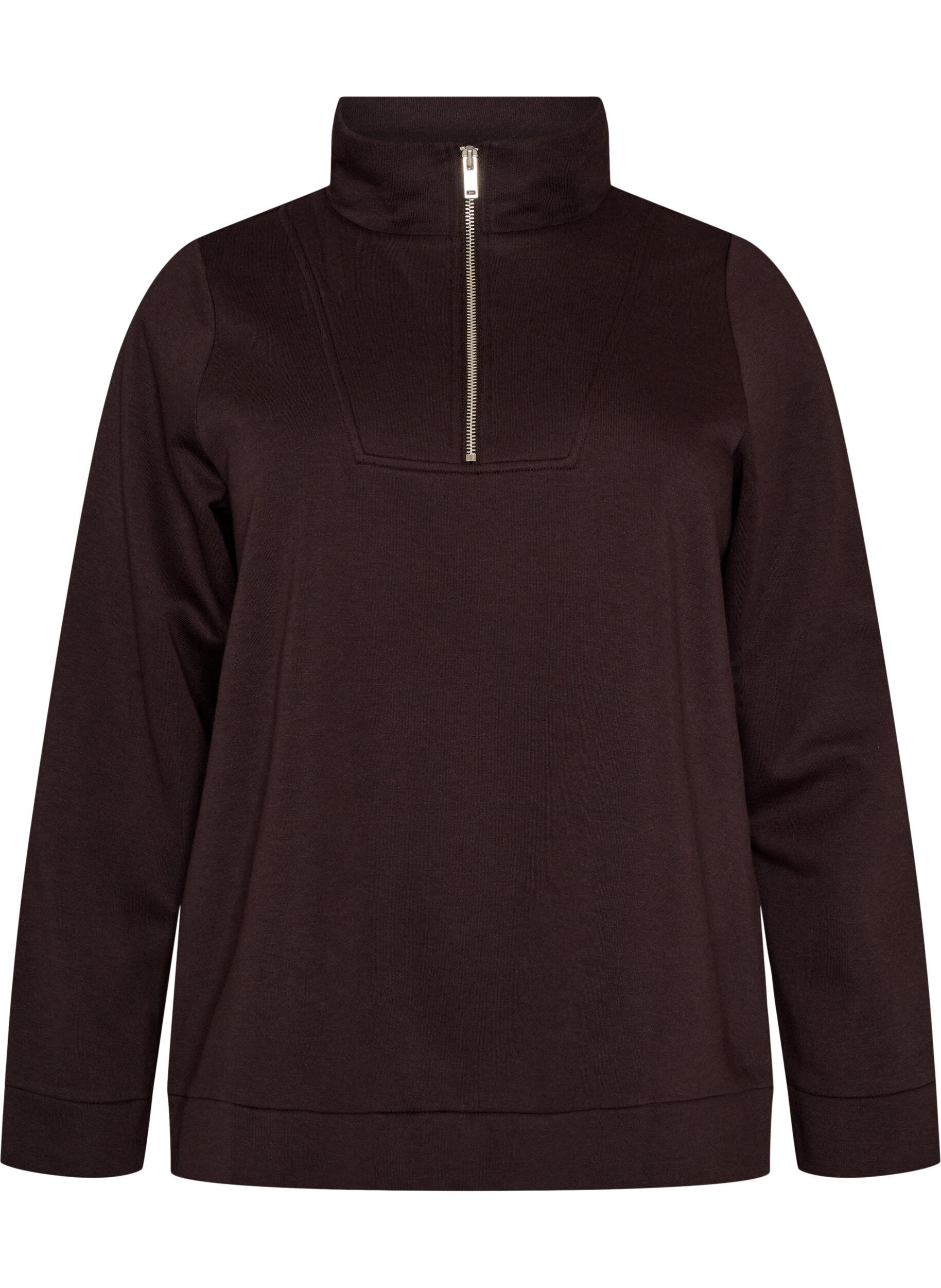 FLASH - Sweatshirt met hoge kraag en ritssluiting