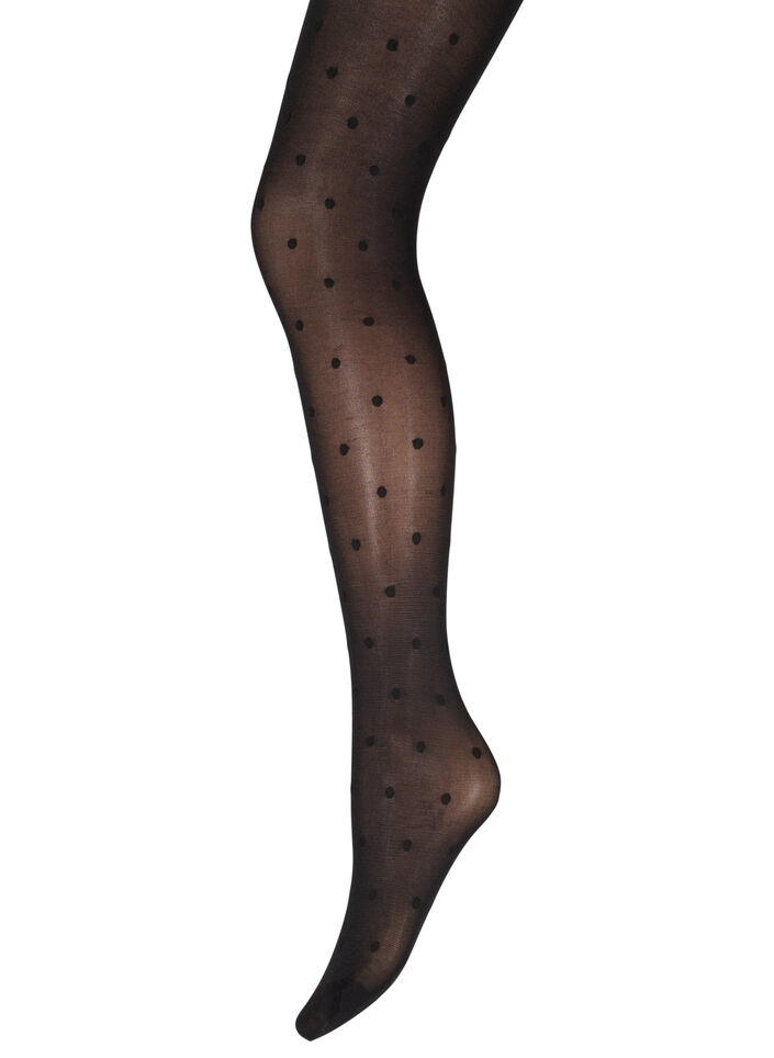 Panty in 40 denier met stippen, Zwart, Packshot image number 0
