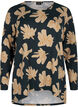Gebloemde blouse met lange mouwen, Groen, Packshot image number 0