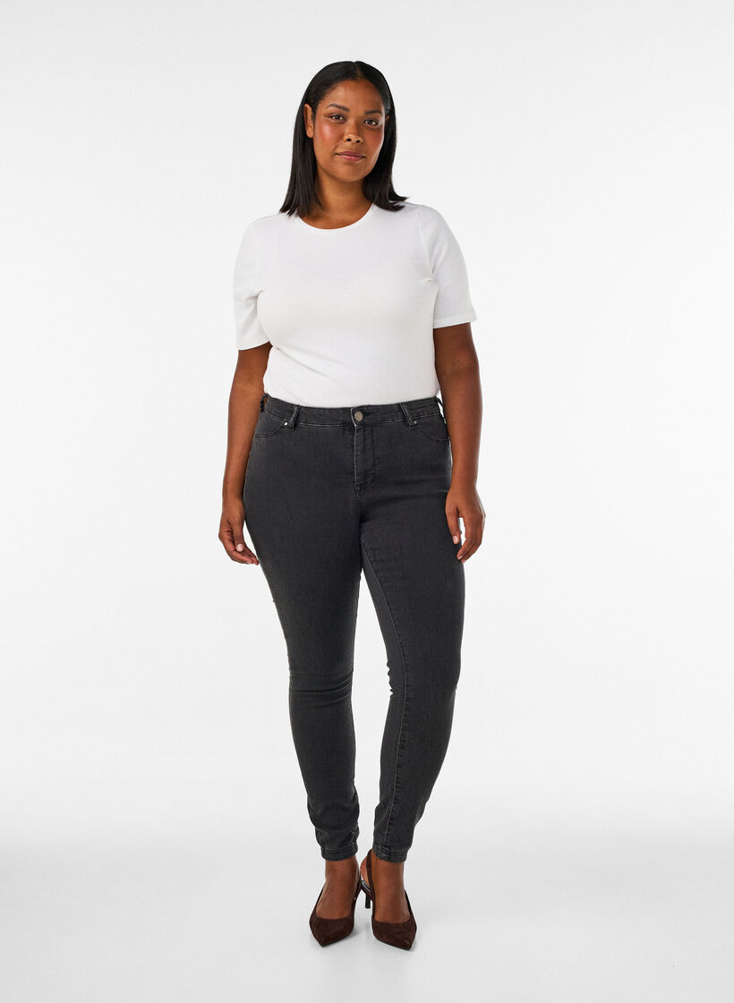 Jeggings van katoenmix, Grey Denim, Model image number 0