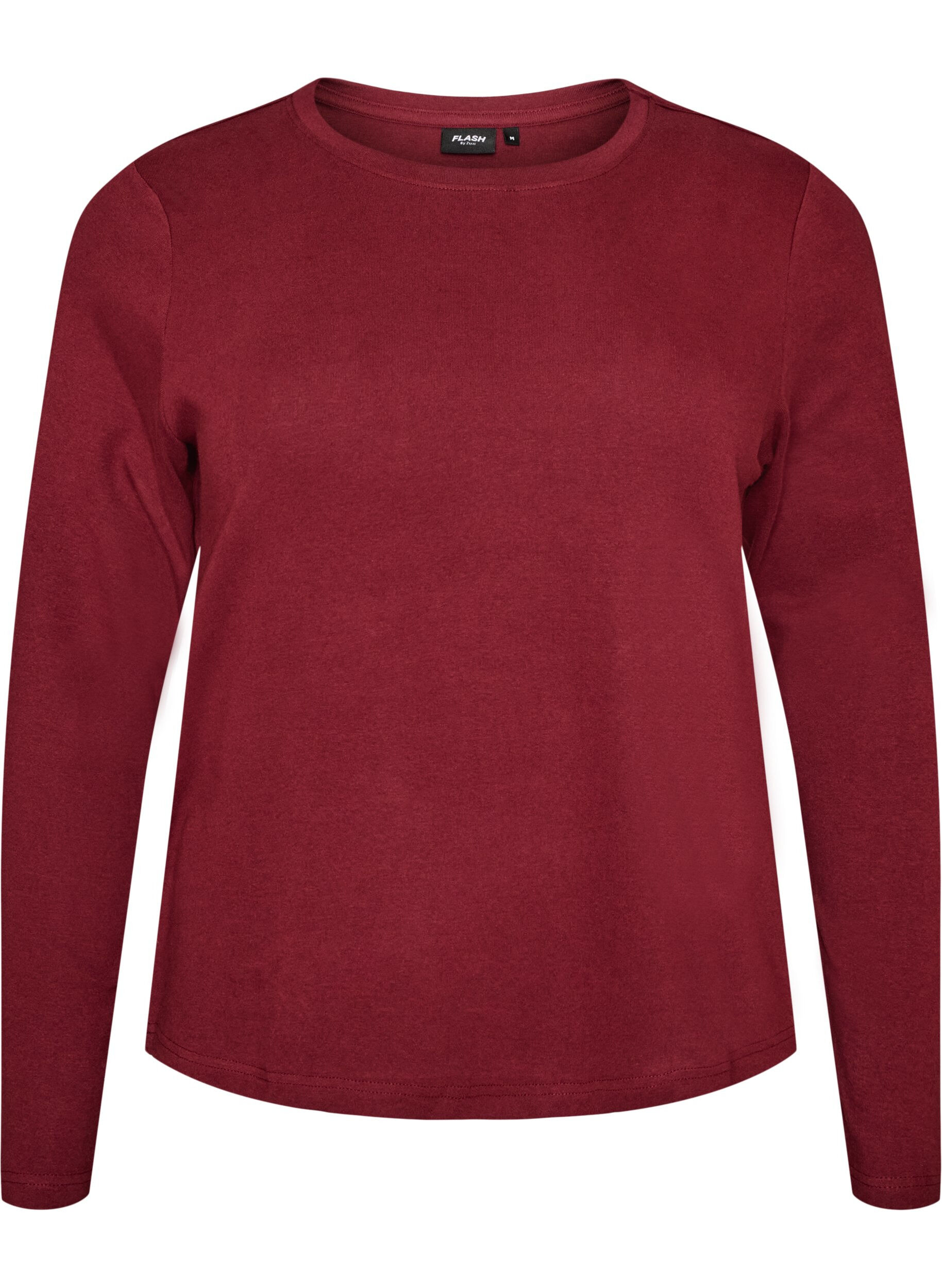 Basic T-shirt met lange mouwen en ronde hals
