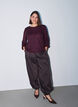 Blouse met verticale structuur en glitterdraad, Rood, Model image number 1