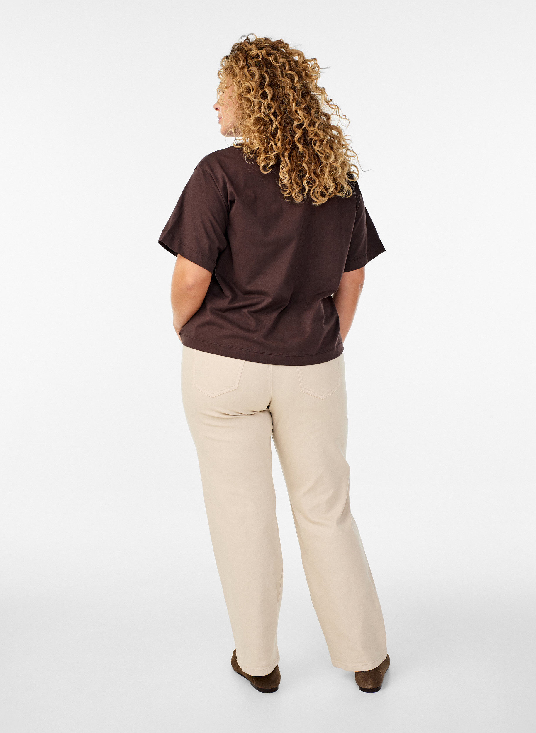 ZizziGemma high-waist jeans, Beige, Model image number 1