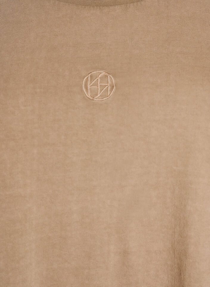 T-shirt in biologische katoen met een gewassen look, Silver Mink Washed, Packshot