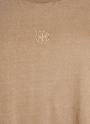 ZizziT-shirt in biologische katoen met een gewassen look, Silver Mink Washed, Packshot image number 2