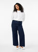 Jeans met hoge taille en wijde pijpen, Blauw, Model image number 0