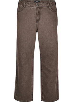 ZizziStraight-fit jeans in gekleurd denim, Brown Denim, Packshot image number 0