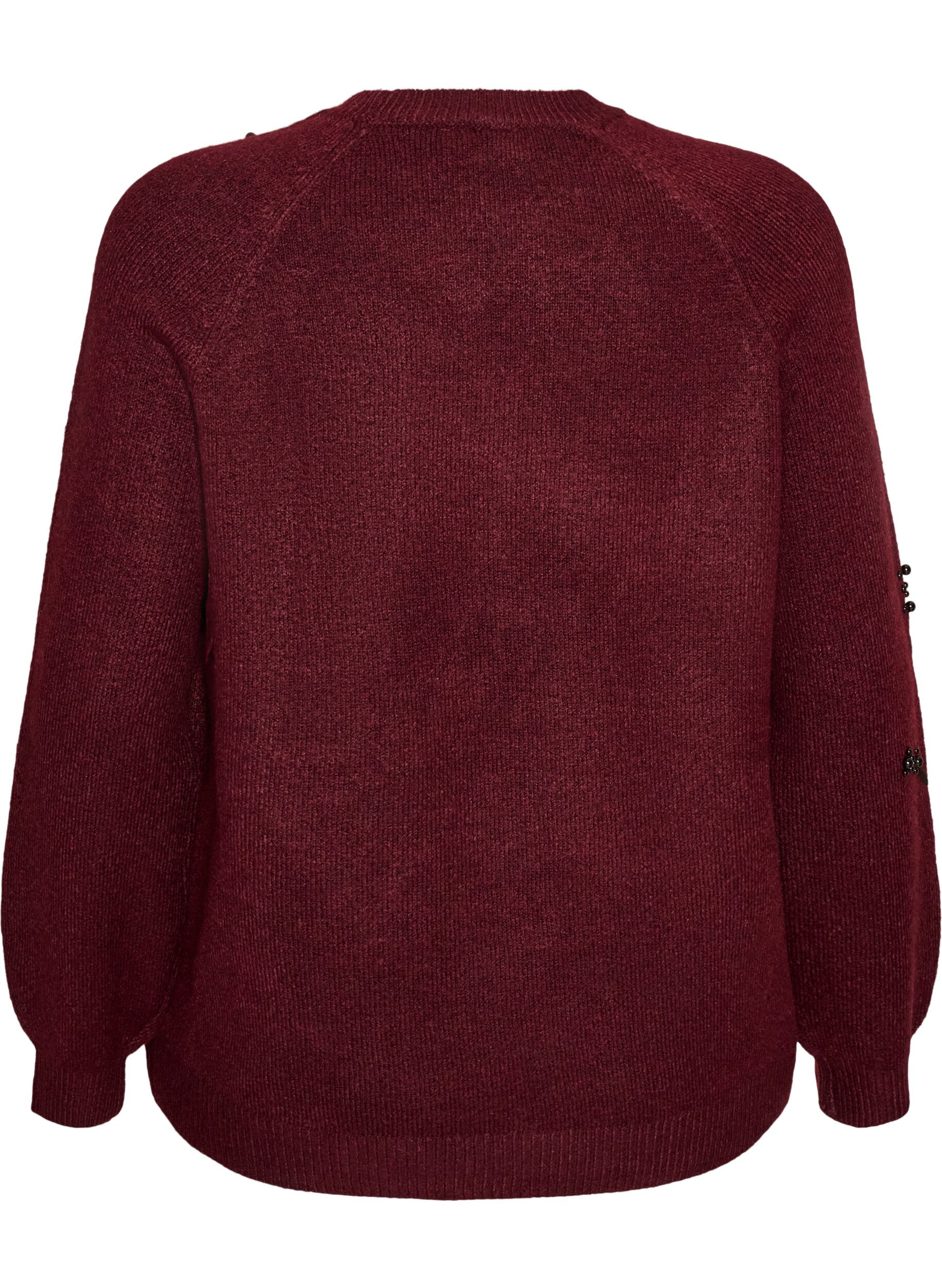 ZizziTrui met parelborduursel, Rood, Packshot image number 1