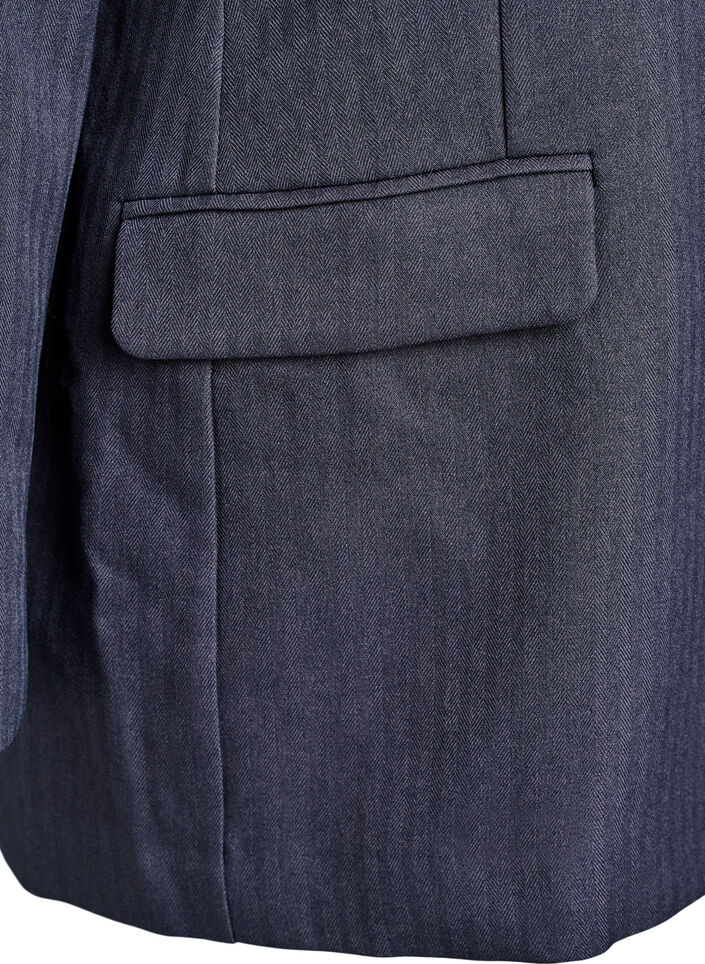 Klassieke blazer met zakken, Grijs, Packshot image number 3