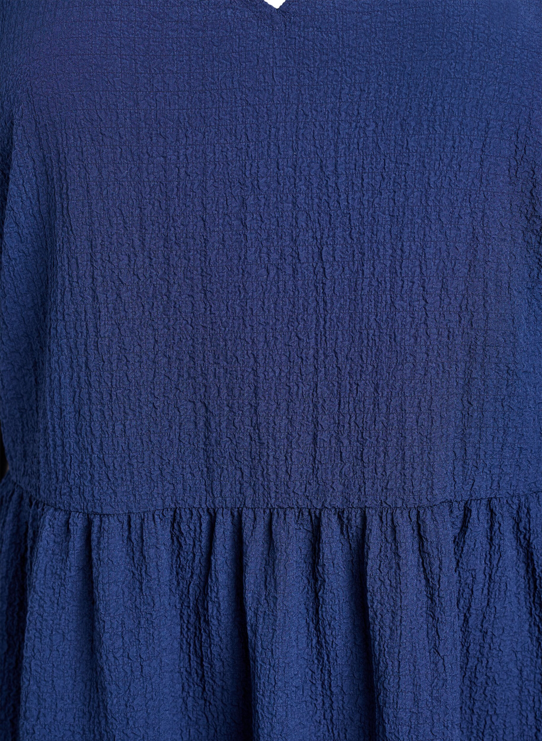 ZizziKorte A-lijn jurk, Blauw, Packshot image number 2