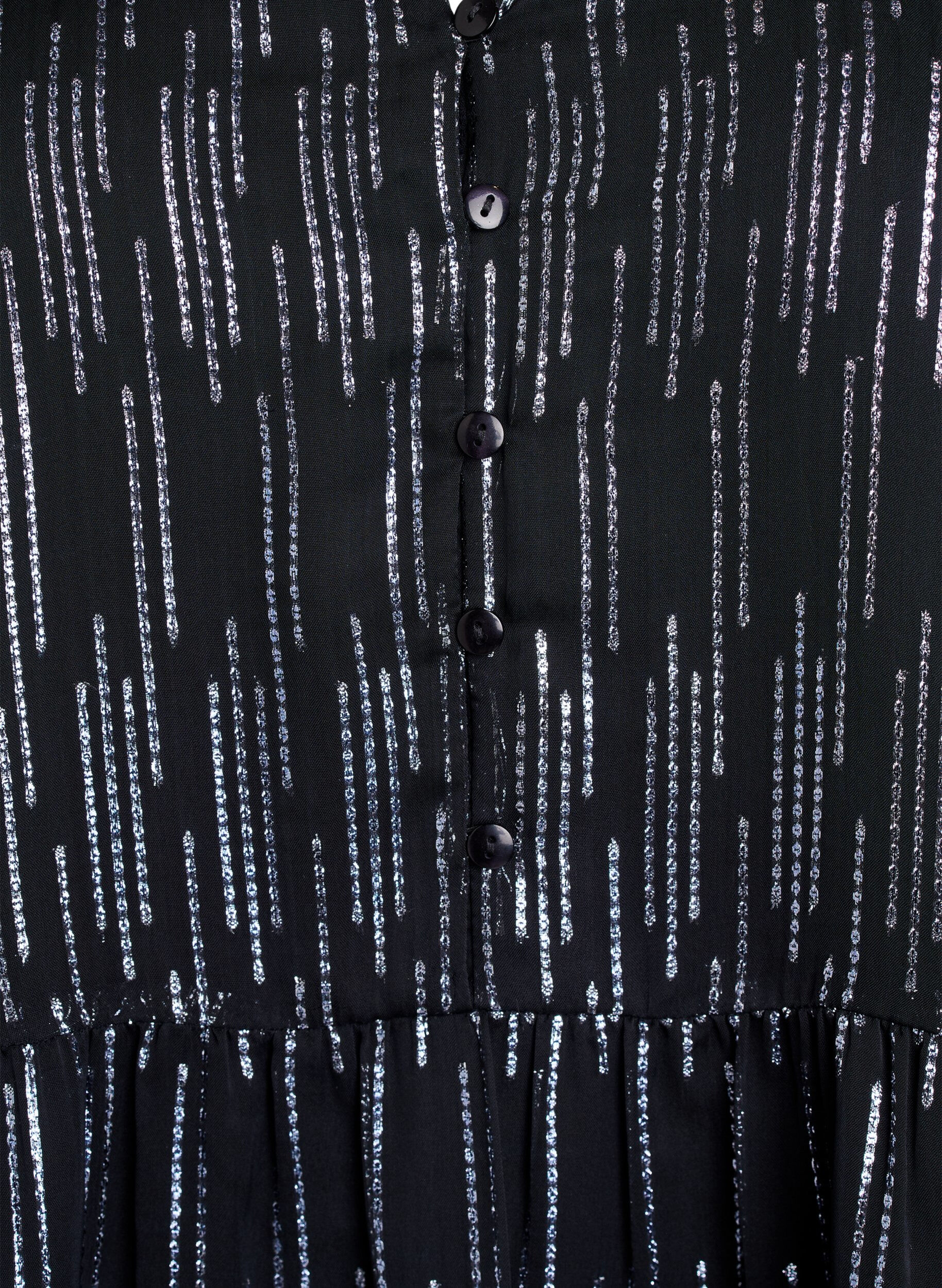 ZizziKorte feestjurk met glitterpatroon, Zwart, Packshot image number 2