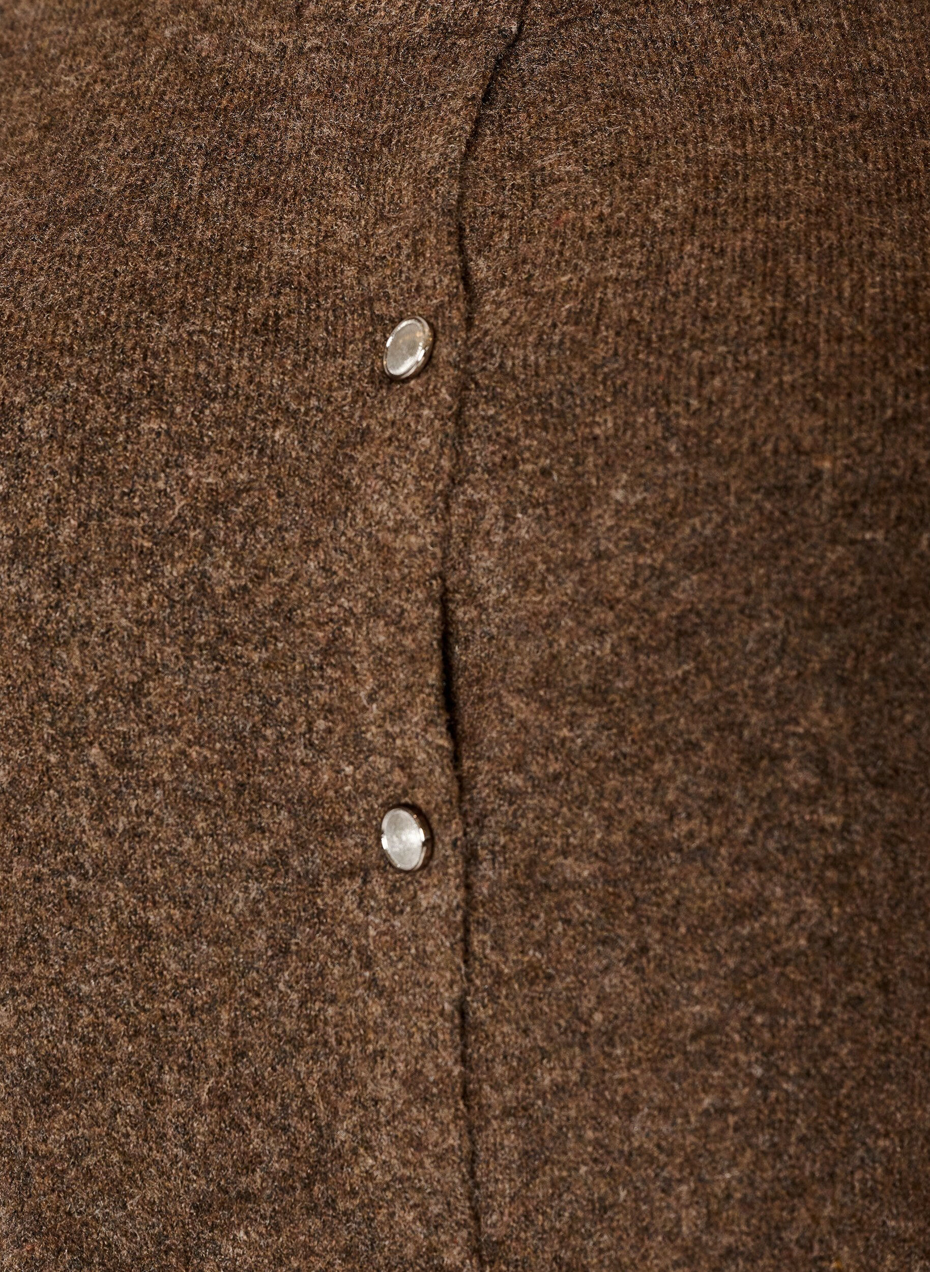 ZizziGebreid vest met korte mouwen, Bruin, Packshot image number 2