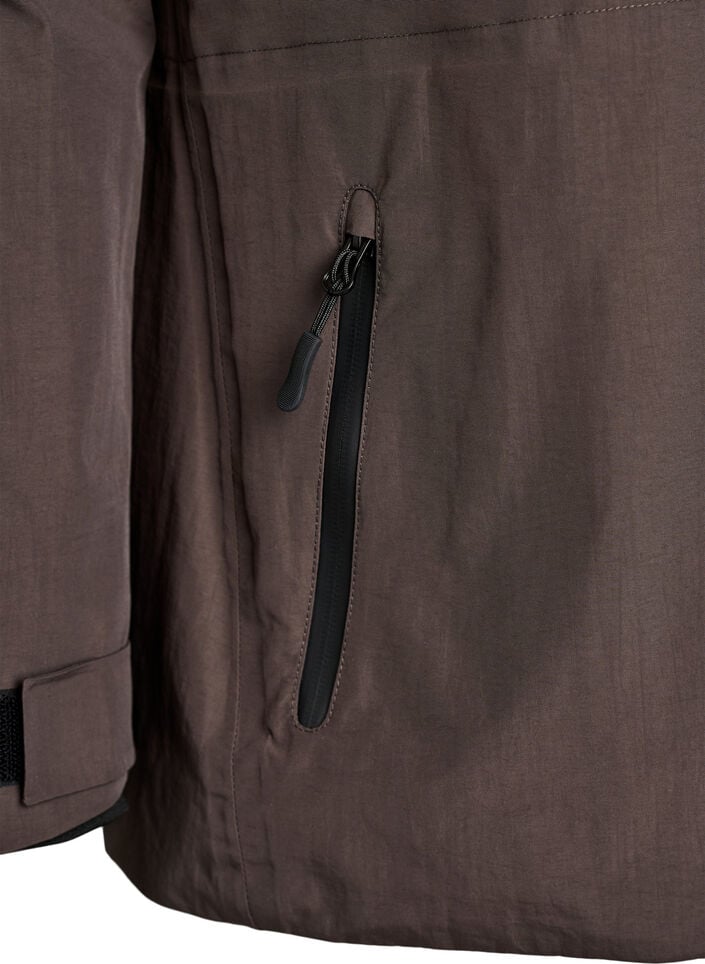 Waterdichte winterjas met afneembare capuchon, Bruin, Packshot image number 3