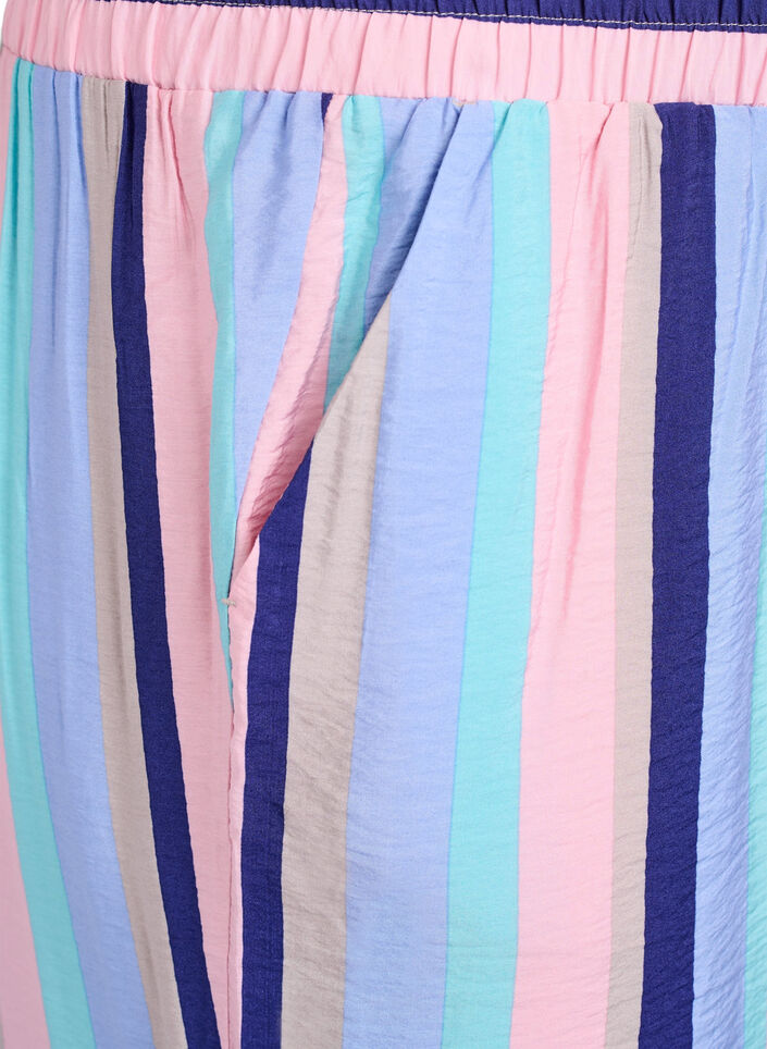 Losse viscose broek met strepen, Pastel stripe, Packshot