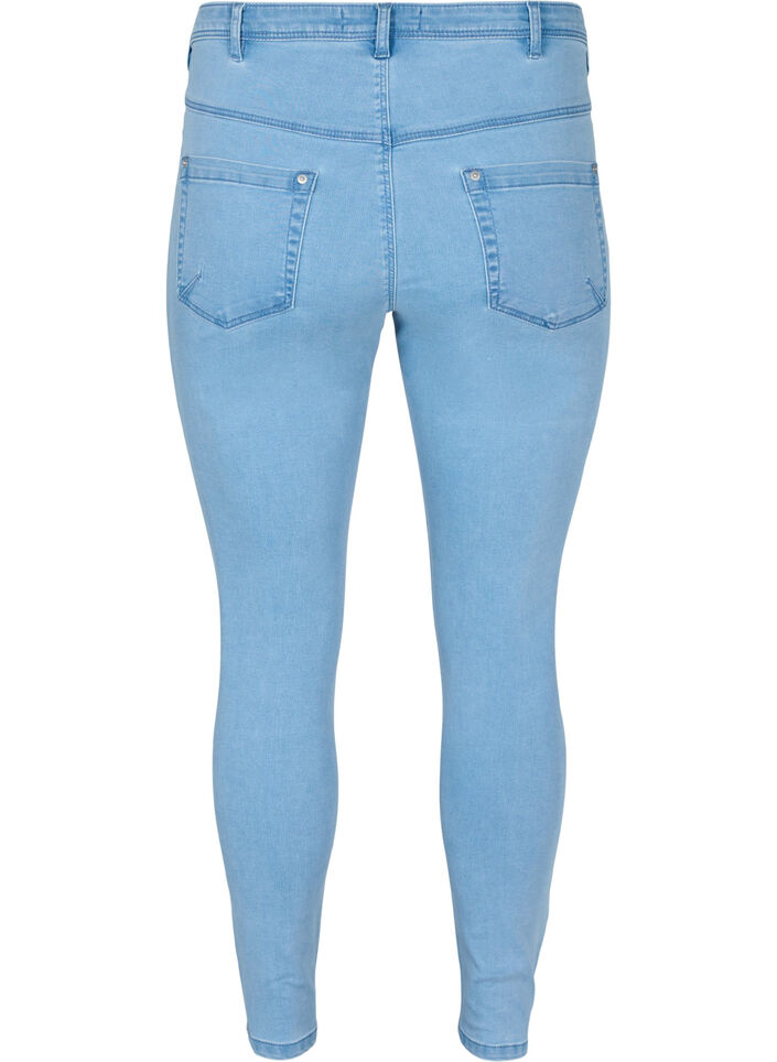 Gecropte Amy jeans met ritssluiting details, Blauw, Packshot image number 1
