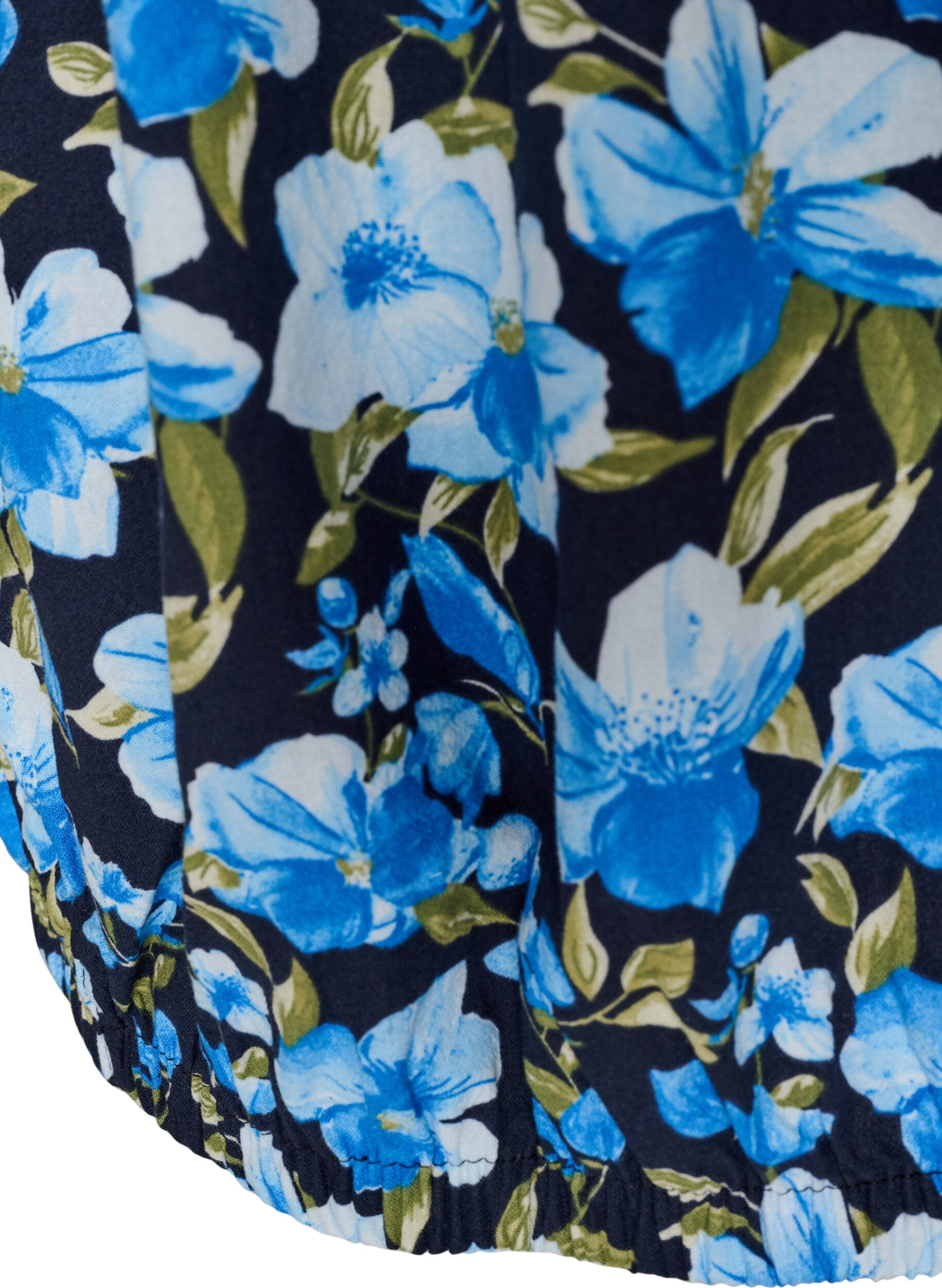 ZizziKatoenen jurk met korte mouwen en print, Blauw, Packshot image number 3
