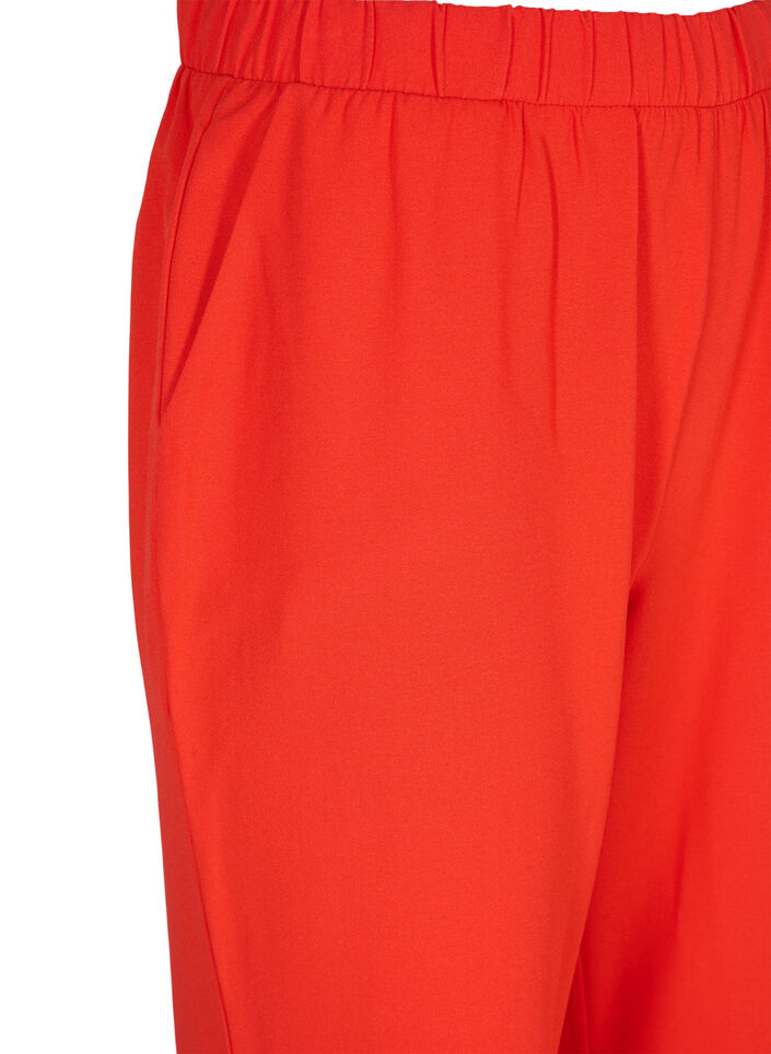 Flared broek met elastiek in de taille, Rood, Packshot image number 2