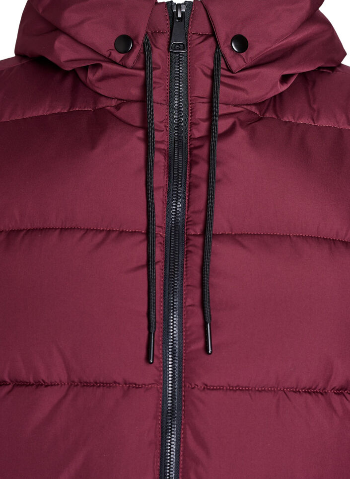 Lange vest met capuchon en zakken, Rood, Packshot image number 2