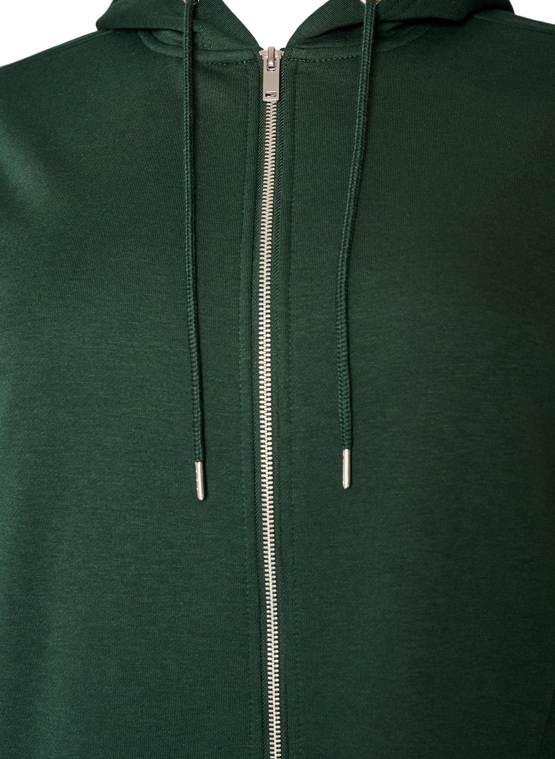 ZizziLange hoodie met ritssluiting en zakken, Groen, Packshot image number 2