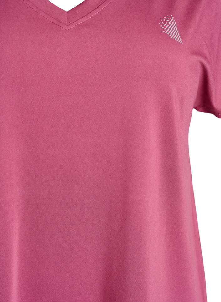 Losvallend sport T-shirt met V-hals, Rood, Packshot image number 2