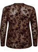 Mesh blouse met bloemenpatroon, Bruin, Packshot image number 1