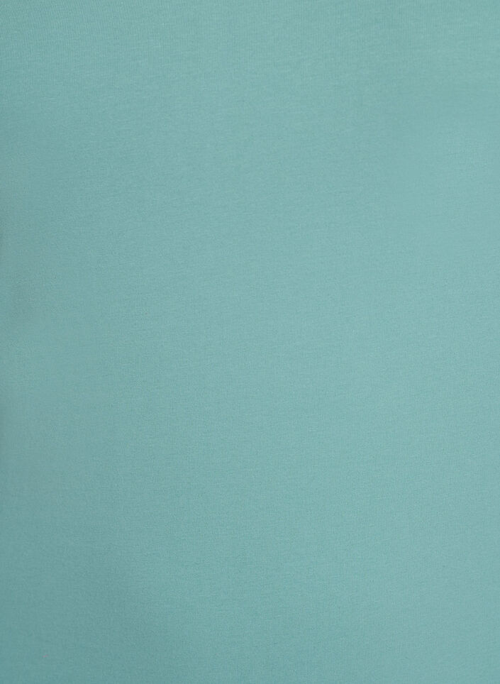 Effen gekleurd basic top in katoen, Groen, Packshot image number 2