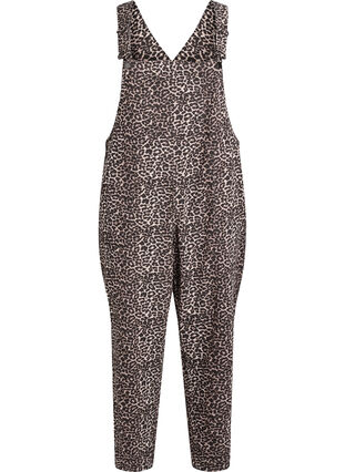 ZizziLuipaardprint denim tuinbroek, Light LEO, Packshot image number 0