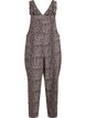 Luipaardprint denim tuinbroek, Bruin, Packshot image number 0