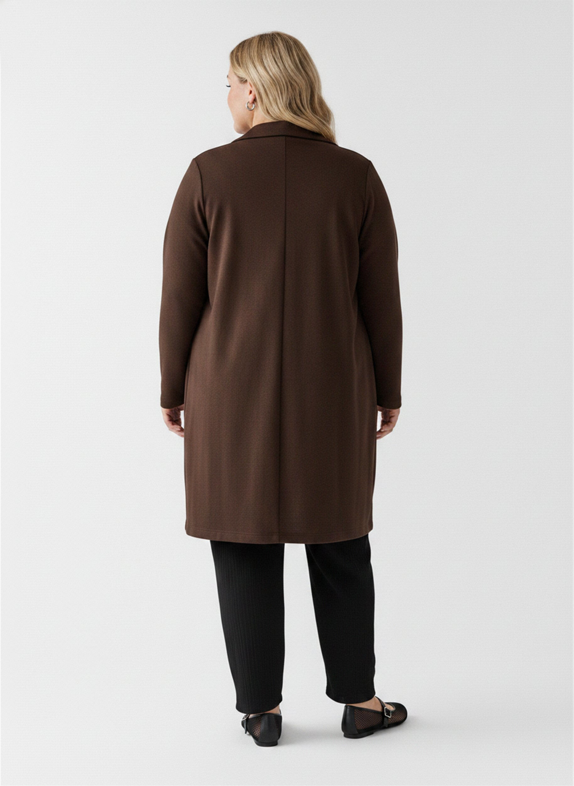 ZizziLange jas met zakken, Bruin, Model image number 2