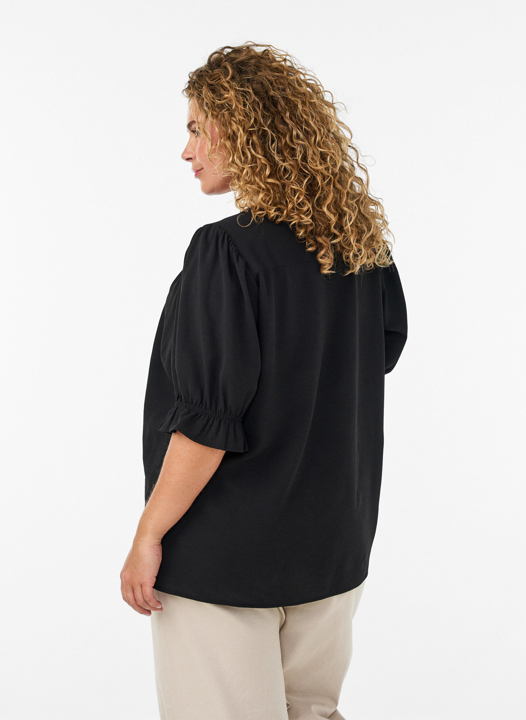 ZizziShirtblouse met 1/2 mouwen, Zwart, Model image number 2