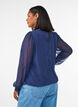 Chiffonblouse met doorschijnende mouwen, Blauw, Model image number 2