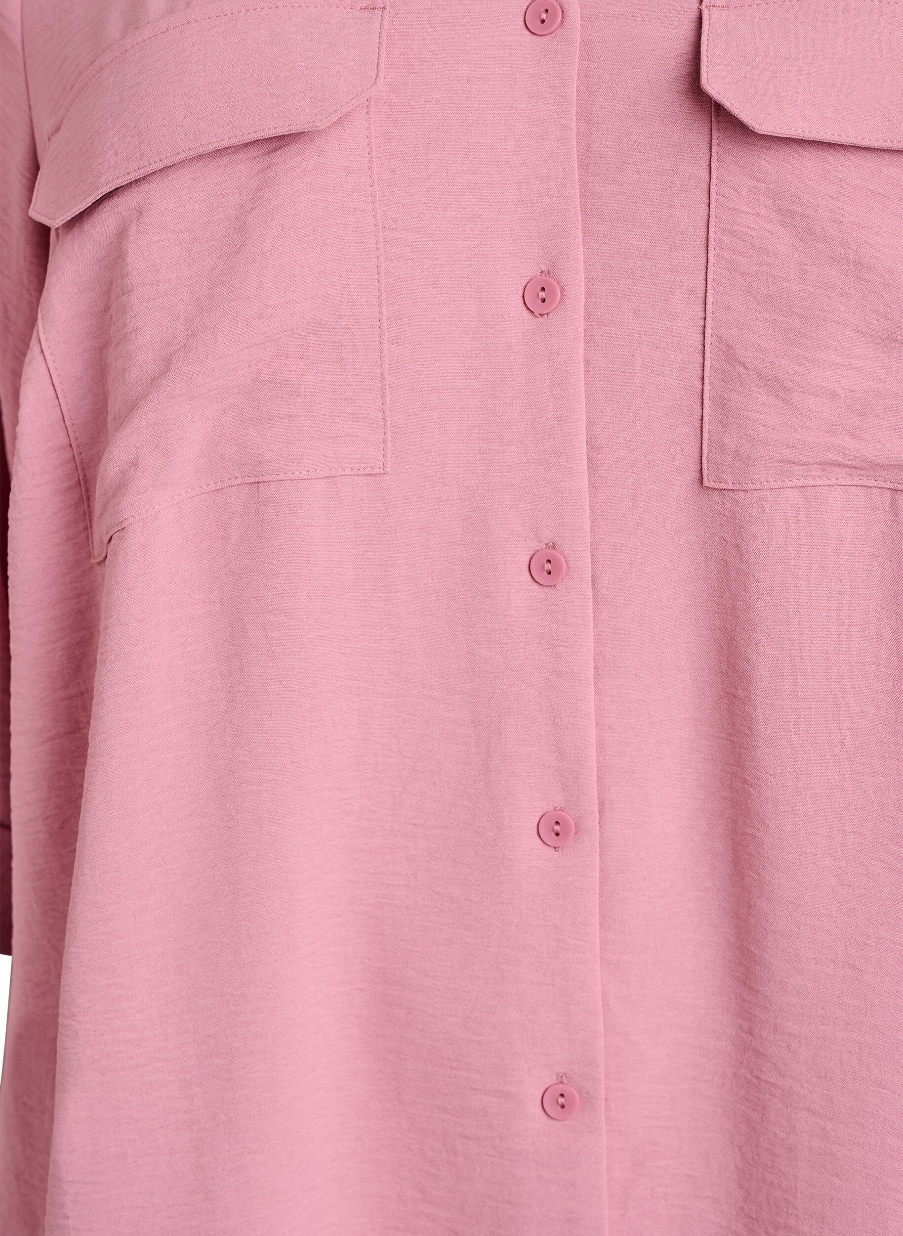 Zizzi Chemise avec poches poitrine et manches 3/4, Rose, Packshot image number 2