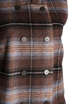 ZizziLang geruit vest, Brown Blue Check , Packshot image number 2
