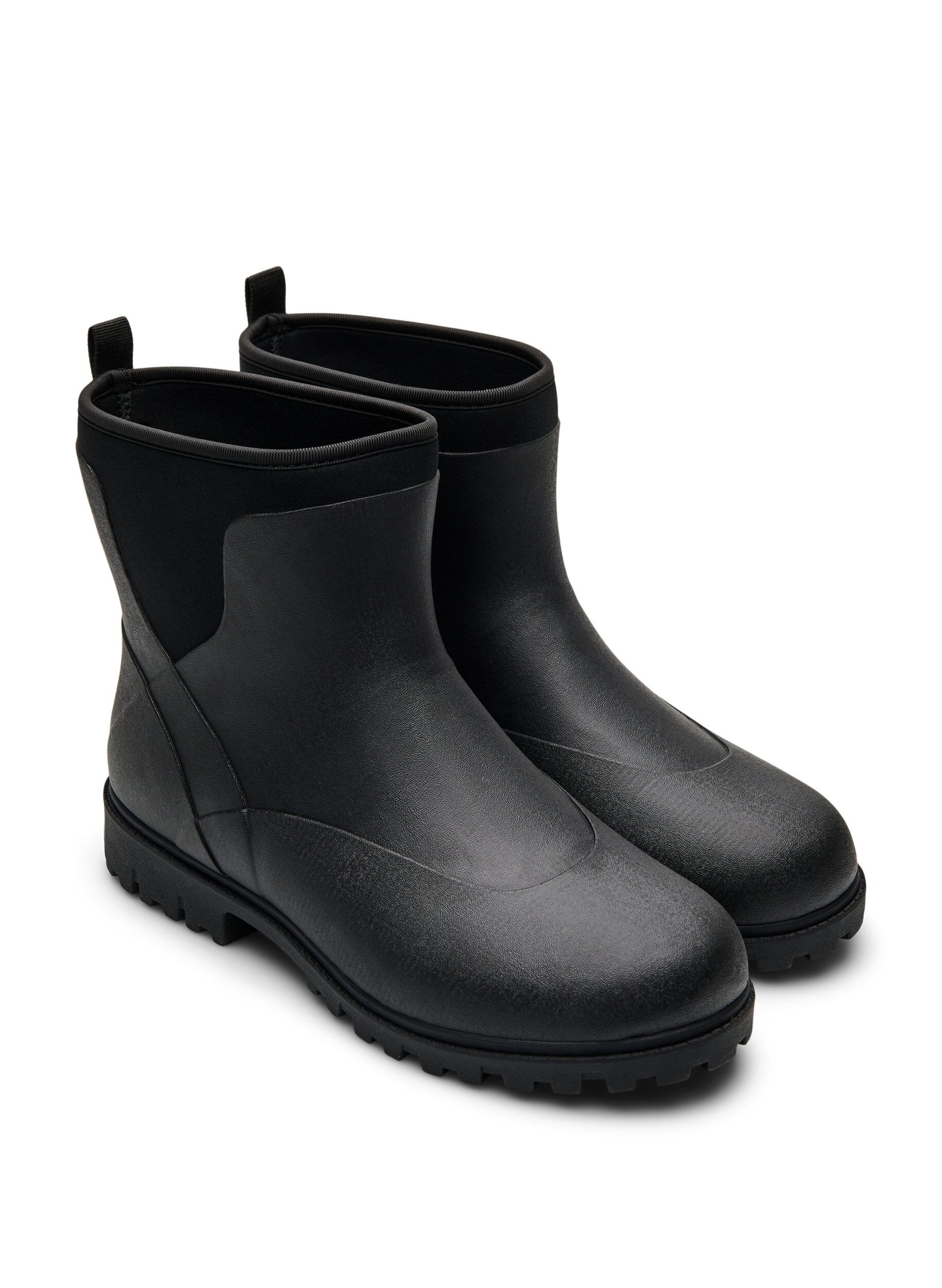ZizziWide fit - Korte regenlaarzen met elastische neopreen schacht, Zwart, Packshot image number 1